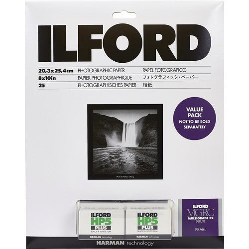 Ilford MULTIGRADE RC Deluxe Paper and HP5 Plus Value Pack (Pearl, 8 x 10", 25 Sheets) - B&C Camera