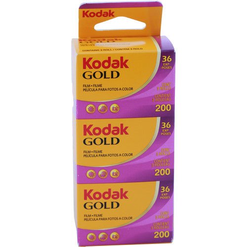 Kodak GOLD 200 Color Negative Film (35mm Roll Film, 36 Exposures, 3 - Pack) - B&C Camera