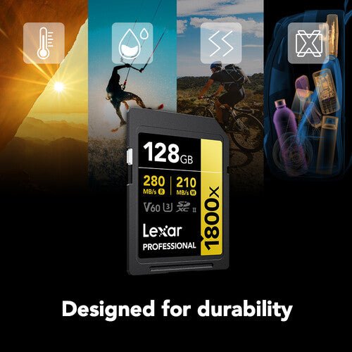 Lexar Pro SDXC 1800x UHS - II 128GB 2 - Pack - B&C Camera