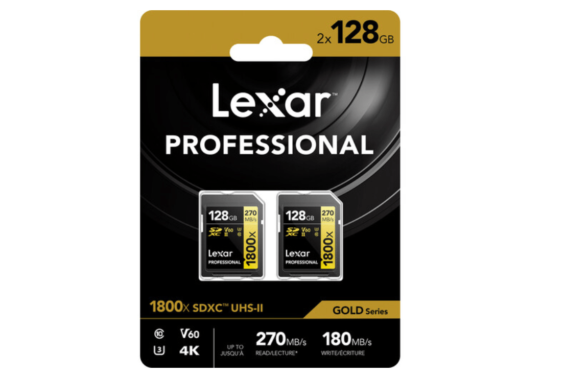 Lexar Pro SDXC 1800x UHS - II 128GB 2 - Pack - B&C Camera