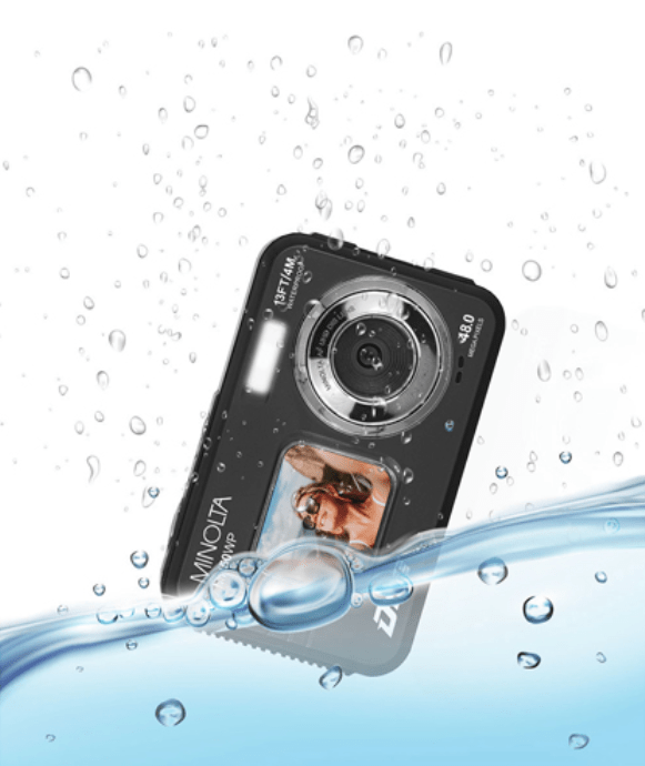 MINOLTA MN50WP Duo 48 MP Autofocus / 5K Ultra HD Waterproof Camera w/ Dual LCD (Black) - B&C Camera