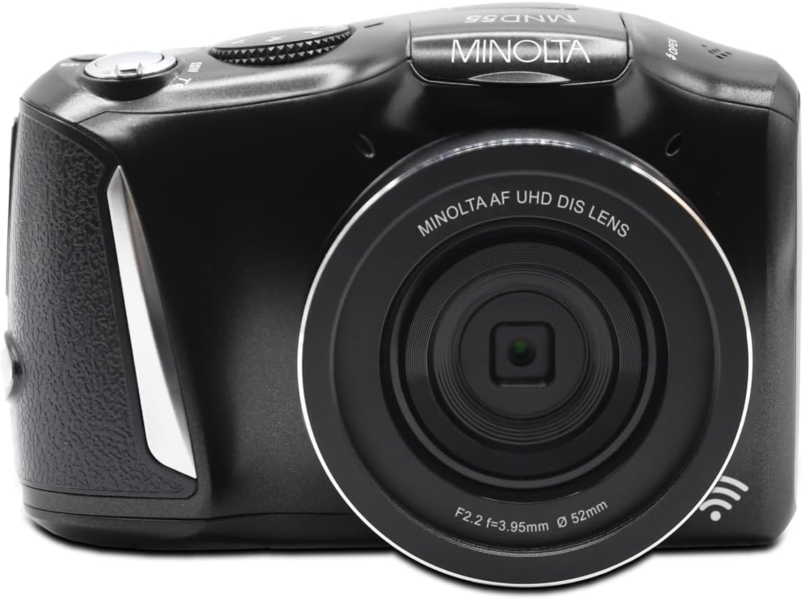 MINOLTA MND55 64 MP Autofocus / 4K Ultra HD Camera w/WiFi (Black) - B&C Camera