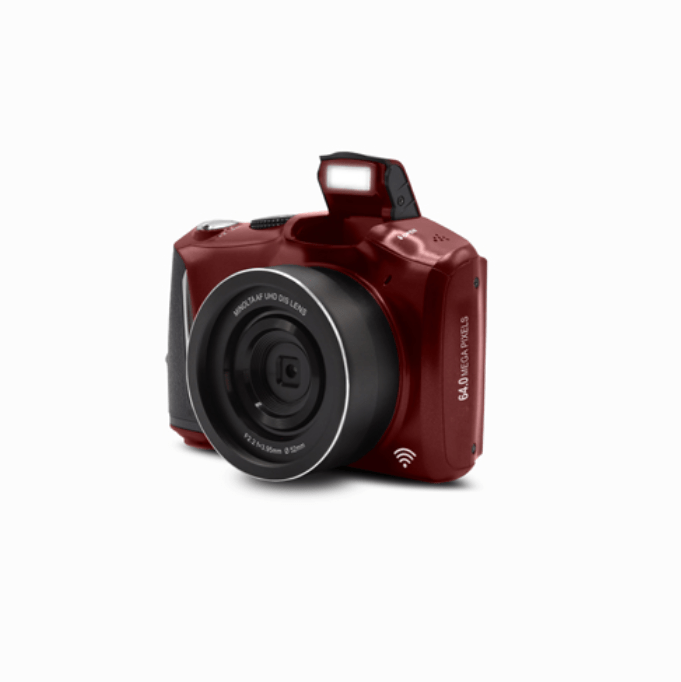 MINOLTA MND55 64 MP Autofocus / 4K Ultra HD Camera w/WiFi (Red) - B&C Camera