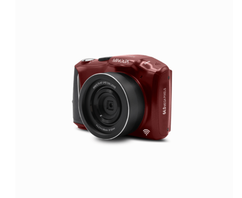 MINOLTA MND55 64 MP Autofocus / 4K Ultra HD Camera w/WiFi (Red) - B&C Camera