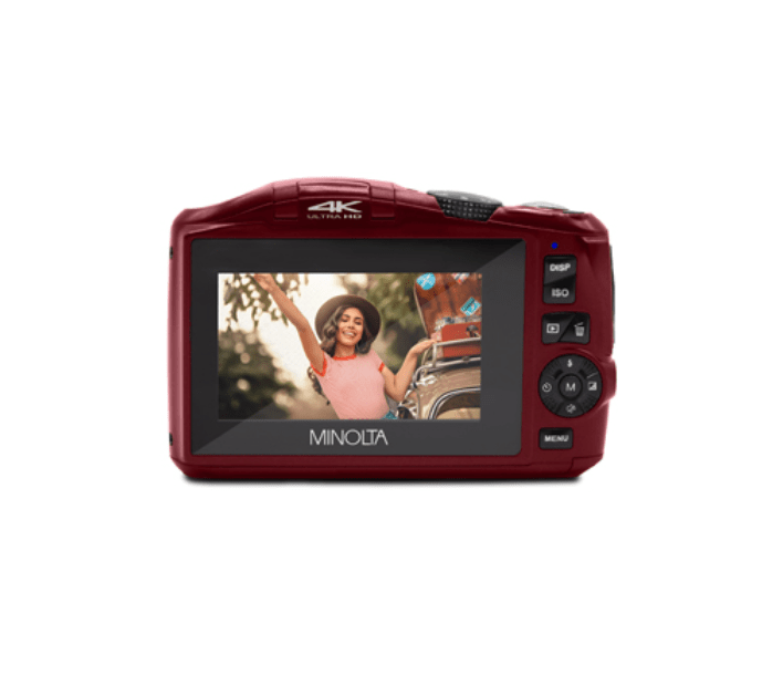 MINOLTA MND55 64 MP Autofocus / 4K Ultra HD Camera w/WiFi (Red) - B&C Camera