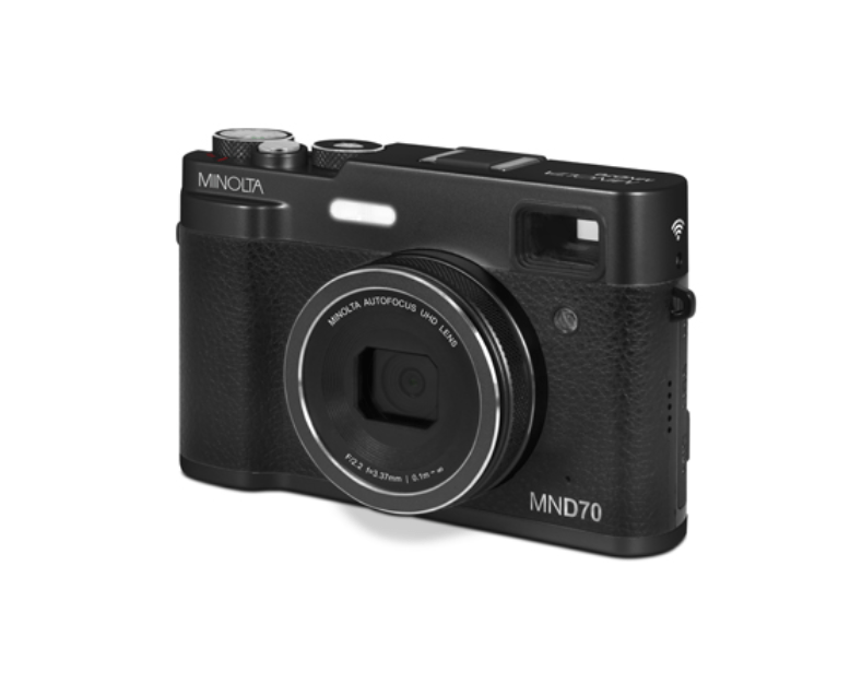 MINOLTA MND70 Retro 48 MP Autofocus / 5K Ultra HD Dual Lens Camera w/WiFi (Black) - B&C Camera