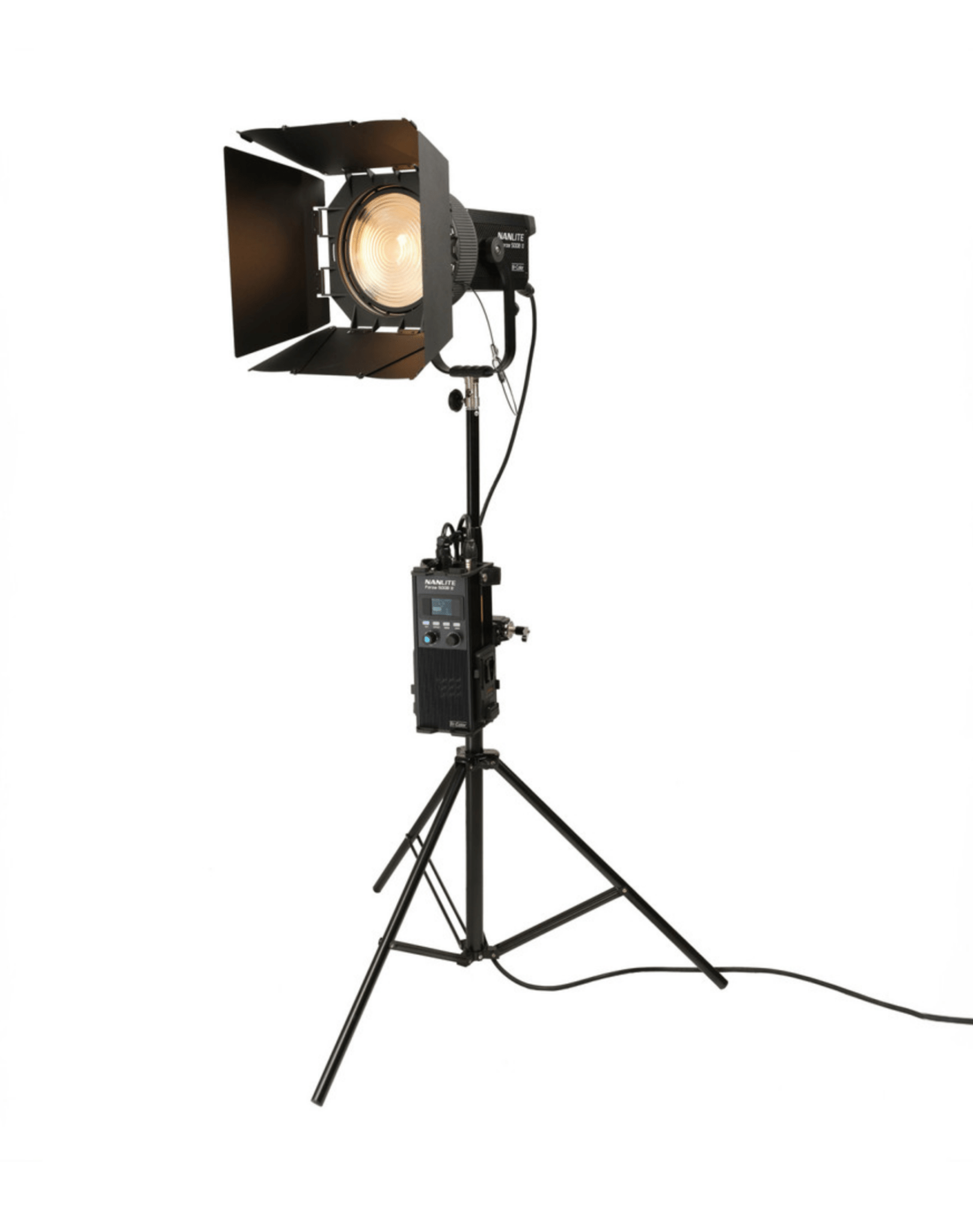 Nanlite Forza 500B II LED Spotlight and FL - 20G Fresnel Rolling Case Kit - B&C Camera