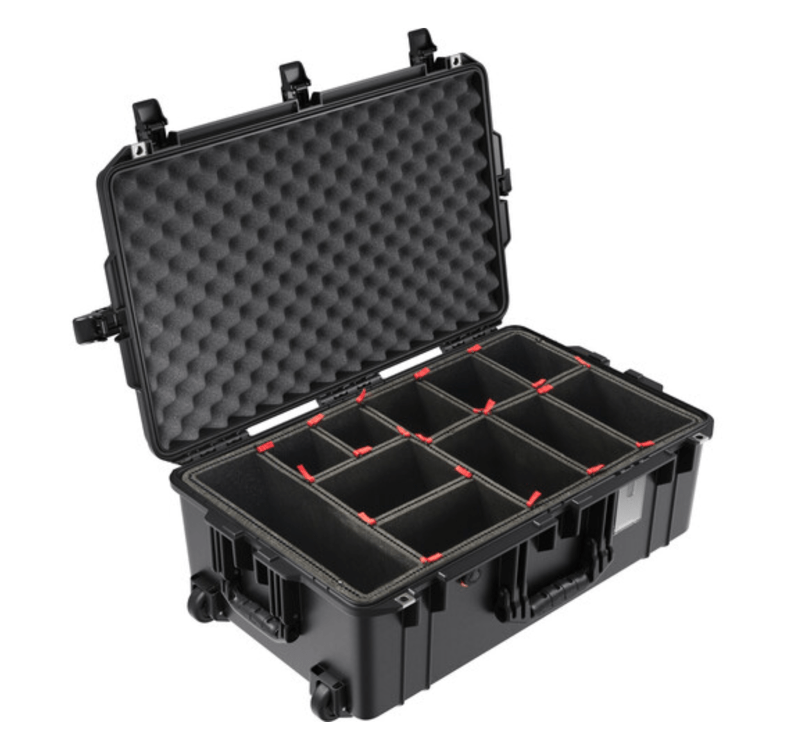 Pelican 1595AirWF Wheeled Hard Case (Black, 56.6L) - B&C Camera