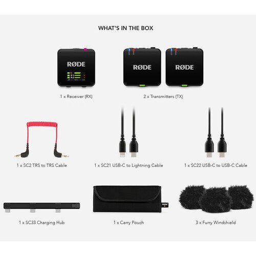 RODE Wireless GO (Gen 3) 2 - Person Compact Digital Wireless Microphone System/Recorder (2.4 GHz, Black) - B&C Camera