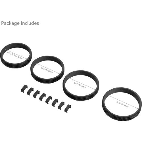 SmallRig 62.5 - 64.5mm / 66 - 68mm / 69 - 71mm / 72 - 74mm Seamless Focus Gear Ring Kit - B&C Camera