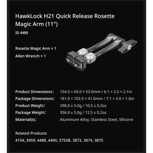 SmallRig HawkLock H21 Quick Release Rosette Magic Arm (11") - B&C Camera