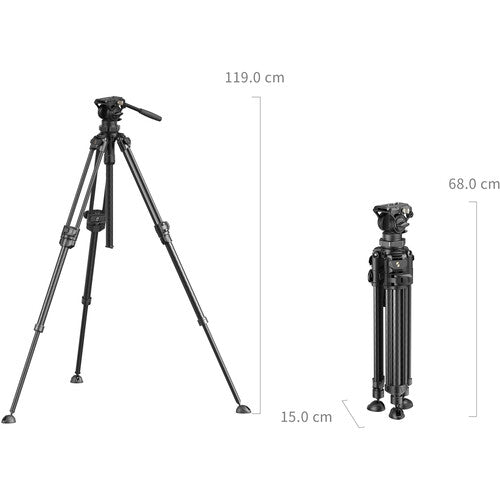 SmallRig Lightweight Video Carbon Fiber Tripod Kit AD - 50 - B&C Camera