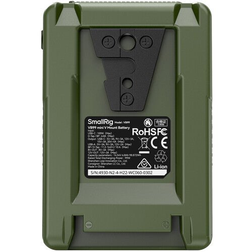 Shop SmallRig VB99 Mini V-Mount Battery (99Wh, Green) by SmallRig at B&C Camera