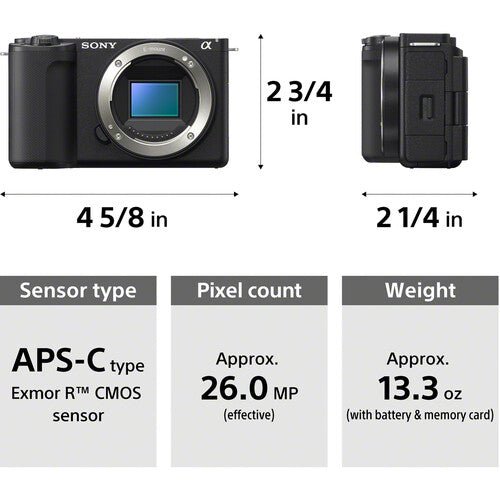 Sony ZV - E10 II Mirrorless Camera (Black) - B&C Camera