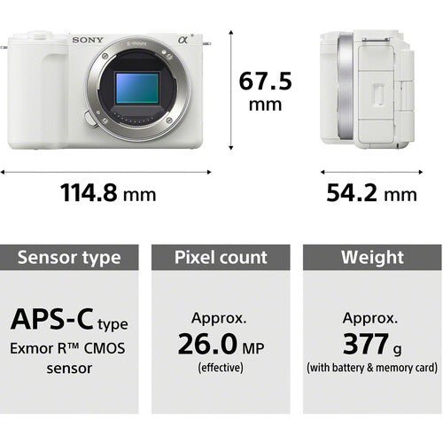 Sony ZV - E10 II Mirrorless Camera (White) - B&C Camera