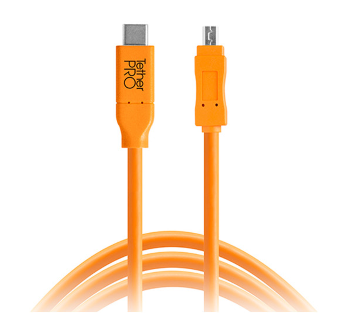 Tether Tools TetherPro USB Type-C Male to 8-Pin Mini-USB 2.0 Type-B Male Cable (15', Orange)