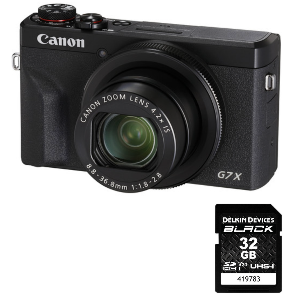 Canon PowerShot G7 X Mark III Digital Camera (Black) with Delkin Black