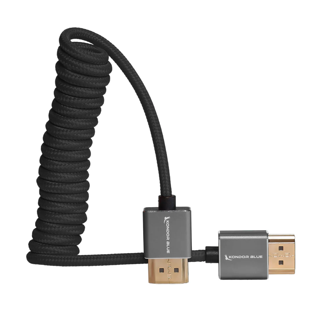 Kondor Blue Full HDMI Cable for On-Camera Monitors 12"-24" Braided Coiled