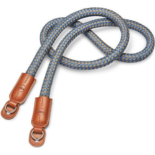 Shop Leica Carrying Strap, Round Braided Rayon & Leather Cord, Cognac, Denim Blue by Leica at B&C Camera