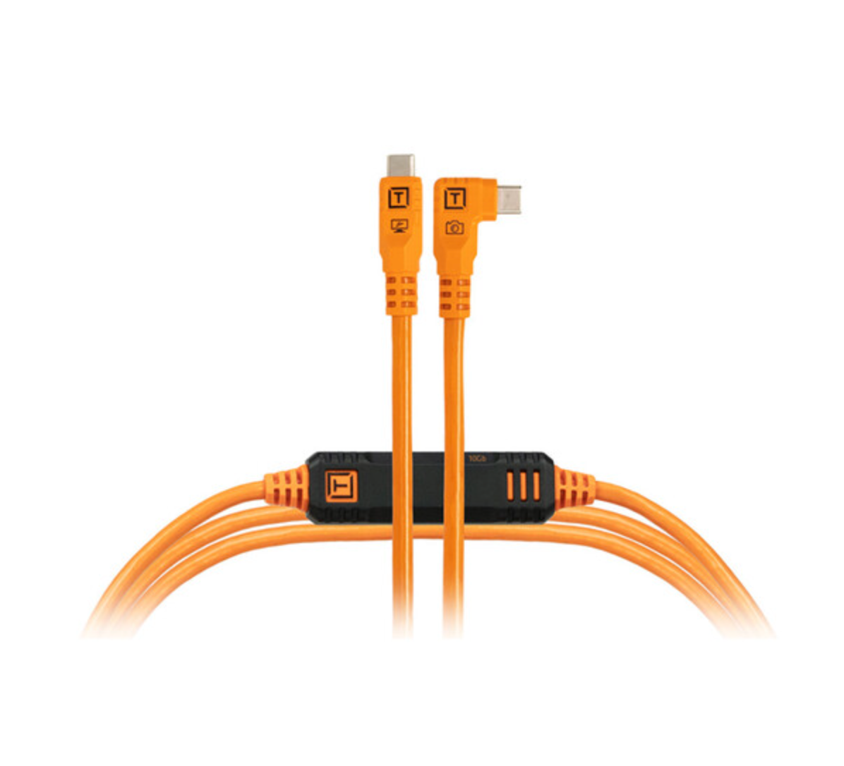 Shop Tether Tools TetherPro Optima USB-C Cable (15', High-Visibility Orange, Right-Angle) by Tether Tools at B&C Camera