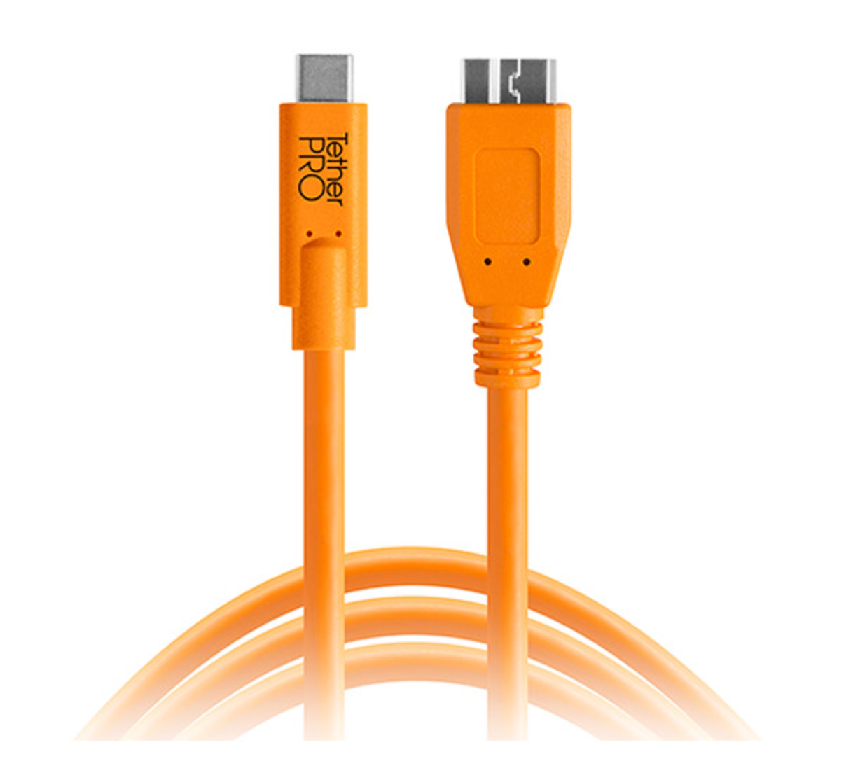 Shop Tether Tools TetherPro USB Type-C Male to Micro-USB 3.0 Type-B Male Cable (15', Orange) by Tether Tools at B&C Camera