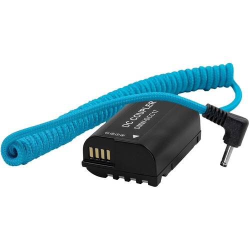 Kondor Blue DMW-BLK22 Dummy Battery to DC 1.35/3.5mm Coiled Cable (16 to 36")
