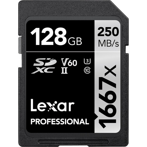 Lexar 128GB Professional 1667x UHS-II SDXC Memory Card (2-Pack)