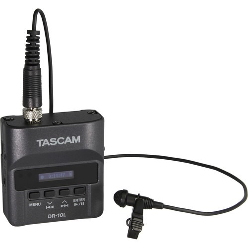 Shop Tascam DR-10L Micro Portable Audio Recorder with Lavalier Microphone (Black) by Tascam at B&C Camera
