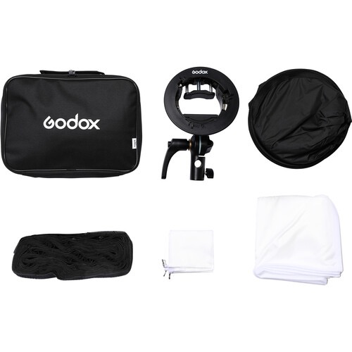 Godox S2 Speedlite Bracket with Softbox, Grid & Carrying Bag Kit (23.6 x 23.6")