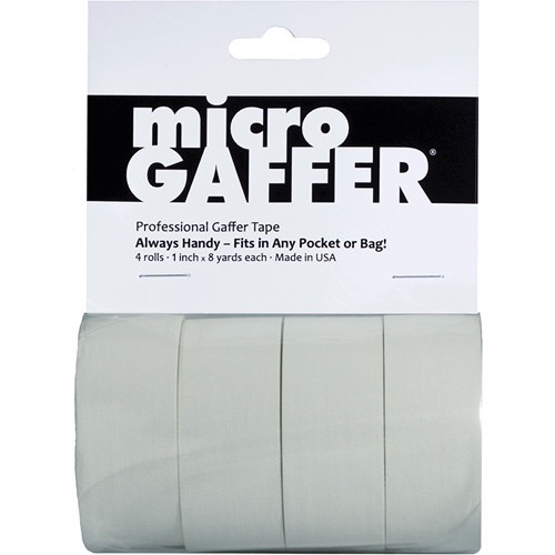 Visual Departures microGAFFER Compact Gaffer Tape, 4 Pack 1.0" x 24 (White)