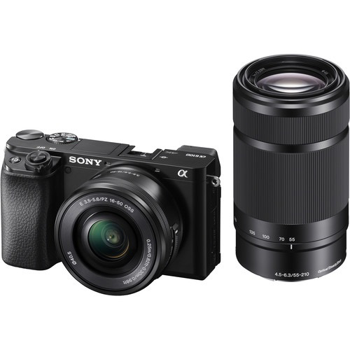 Sony Alpha a6100 Mirrorless Digital Camera with 16-50mm and 55-210mm Lenses (open box)