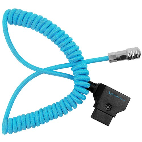 Kondor Blue Coiled D-Tap to 2-Pin Power Cable for BMPCC 6K/4K (Blue)