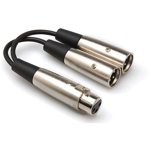 Hosa Technology YXM-101.5 XLR Female to Dual XLR Male Audio Y-Cable (18")