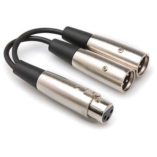 Hosa Technology XLR Female to 2 XLR Male Y-Cable (6")