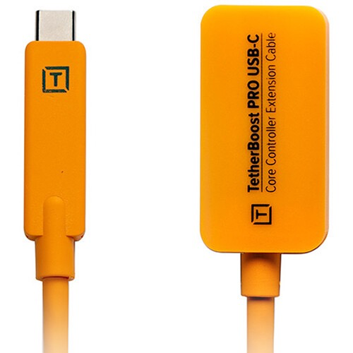 Tether Tools TetherBoost Pro USB Type-C Core Controller Extension Cable (16', High-Visibility Orange)