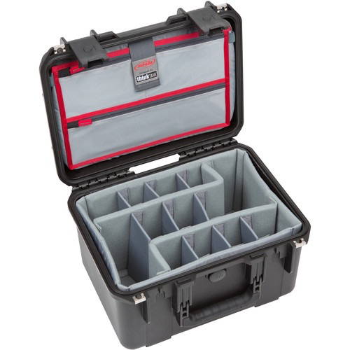 SKB iSeries 1510-9 Waterproof Utility Case with Foam Dividers and Lid Organizer (Black)