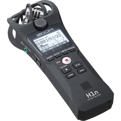 Zoom H1n-VP Portable Handy Recorder with Windscreen, AC Adapter, USB Cable & Case (Black)