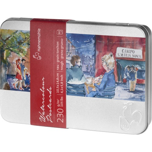 Shop Hahnemuhle Rough Watercolor Postcards in Metal Box (4.1 x 5.8", 30 Sheets) by Hahnemuhle at B&C Camera