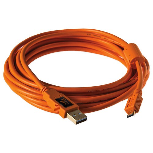 Tether Tools TetherPro USB 2.0 A Male to Micro-B 5-Pin Cable (15, Orange)
