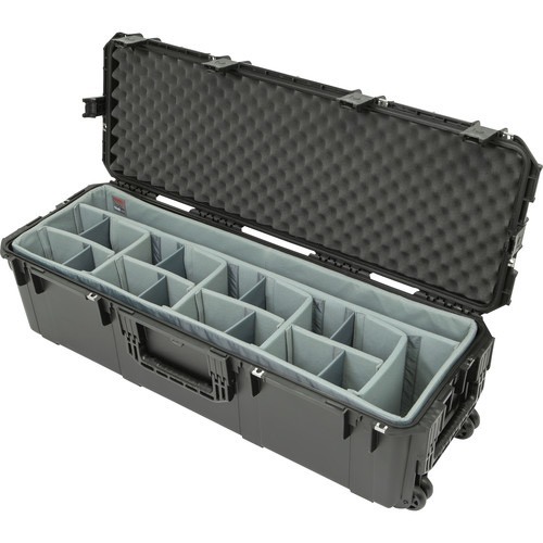 SKB iSeries 4213-12 Waterproof Case with Wheels with Think Tank-Designed Lighting/Stand Dividers & Lid Foam (Black)