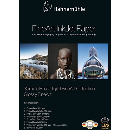 Hahnemuhle Glossy Sample Pack FineArt Assortment (DIN A3+, 16 Sheets)