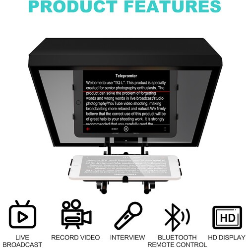 GVM Teleprompter for Tablets and Smartphones with Bluetooth Remote and App
