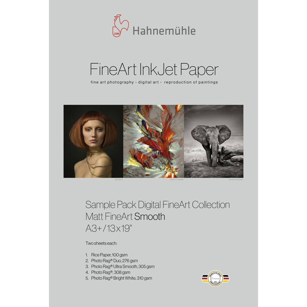 Hahnemuhle Matte Smooth FineArt Inkjet Paper Sample Pack (13 x 19", 10 Sheets)