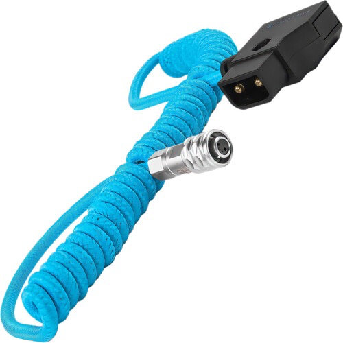 Kondor Blue Coiled D-Tap to 2-Pin Power Cable for BMPCC 6K/4K (Blue)