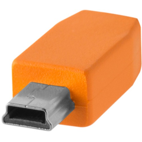 Tether Tools TetherPro USB Type-C Male to 5-Pin Mini-USB 2.0 Type-B Male Cable (15', Orange)