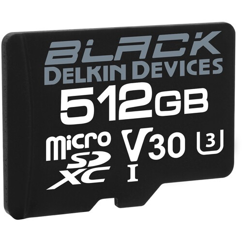 Delkin Devices 512GB BLACK UHS-I microSDXC Memory Card with SD Adapter