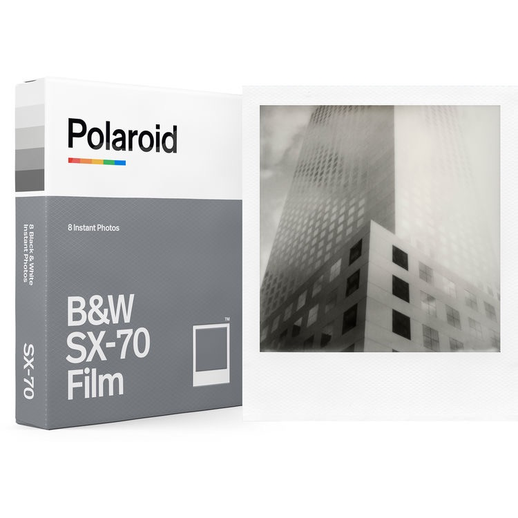 Polaroid Originals Black and White Film for SX-70 - 8 Exp. - White Frame