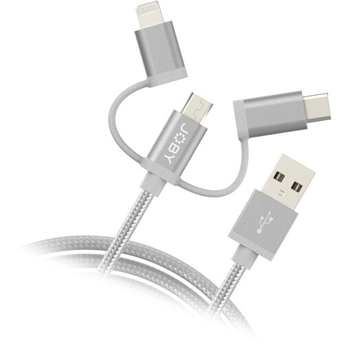 JOBY 3-in-1 Charge & Sync Cable (3.9', Space Grey)