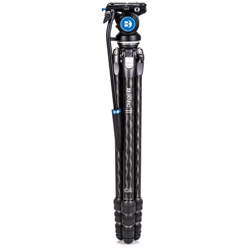 Shop Benro Tortoise Columnless w/Leveling Base Carbon Fiber Two Series Tripod with S4PRO Flat Base Video Head, 4 Leg Sections, Twist Leg Locks, Padded Carrying Case by Benro at B&C Camera