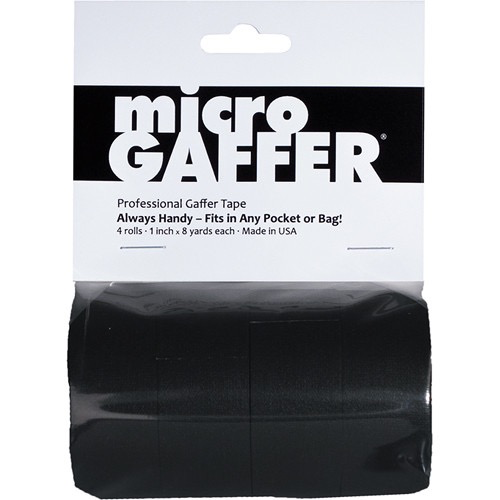 Visual Departures microGAFFER Compact Gaffer Tape, 4 Pack 1.0" x 24 (Black)
